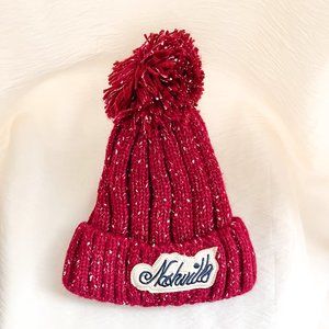 NEW Maroon Puff Ball Beanie